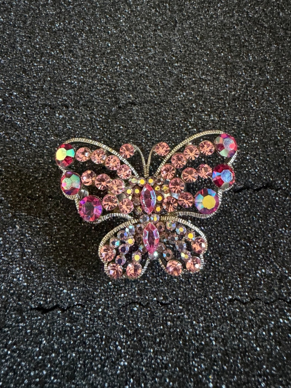 Cara Butterfly Pink Crystals and Shimmering Auroras Ring